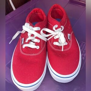Red Vans Youth Size 4
